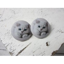 Bottone gatto bianco cod. bt27
