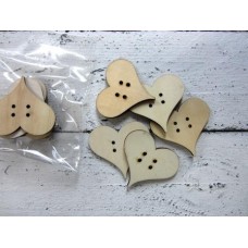 Bottoni legno cuore